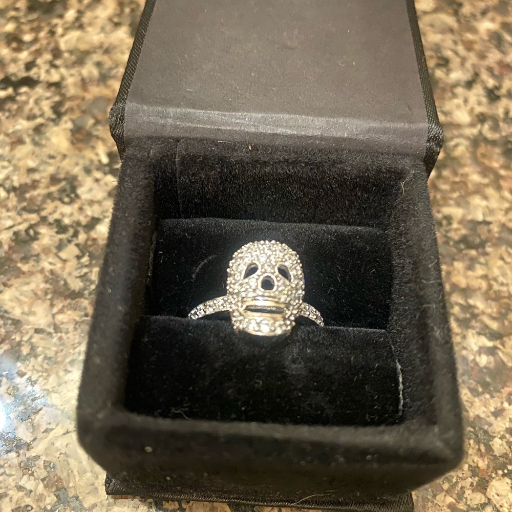 Diamond skull ring